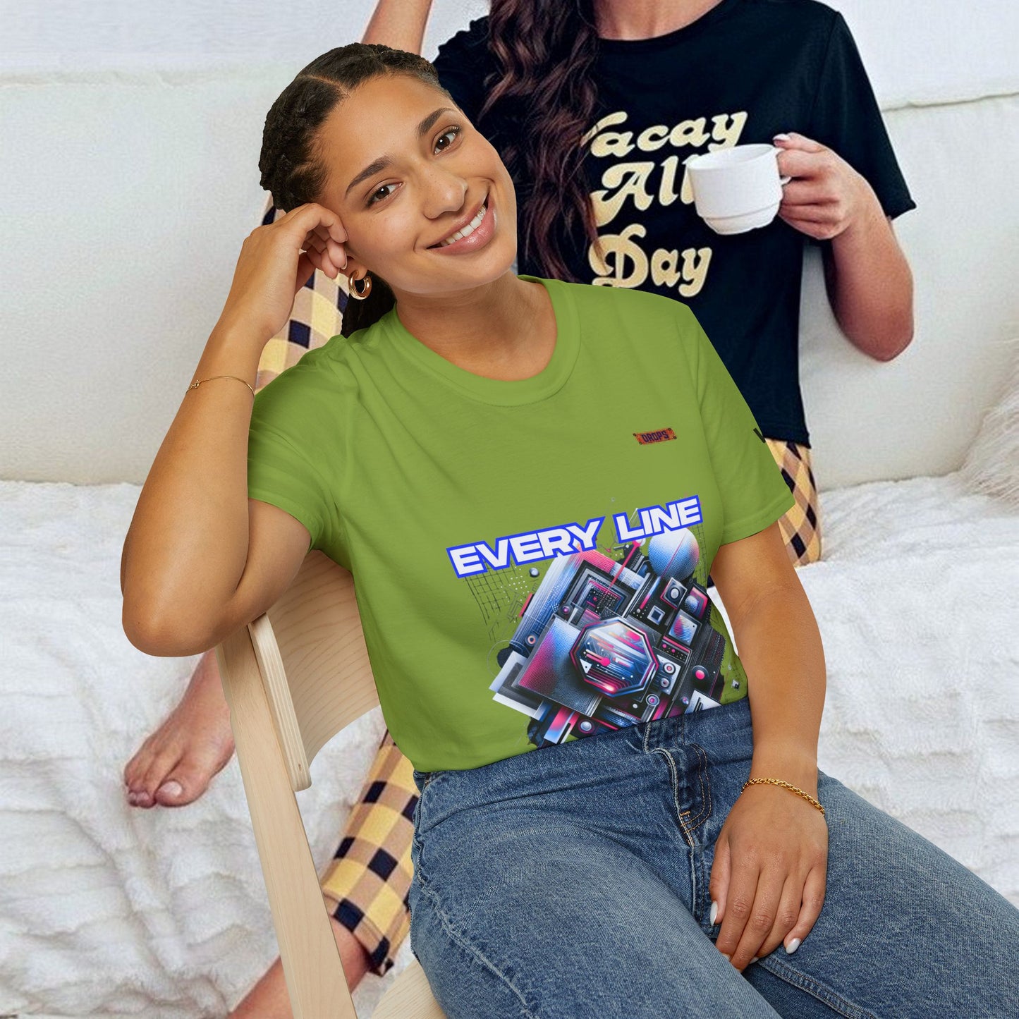 Every Line Graphic Unisex Softstyle T-Shirt | Retro Art Tee, Casual Wear, Gift for Art Lovers, Streetwear, Everyday Style