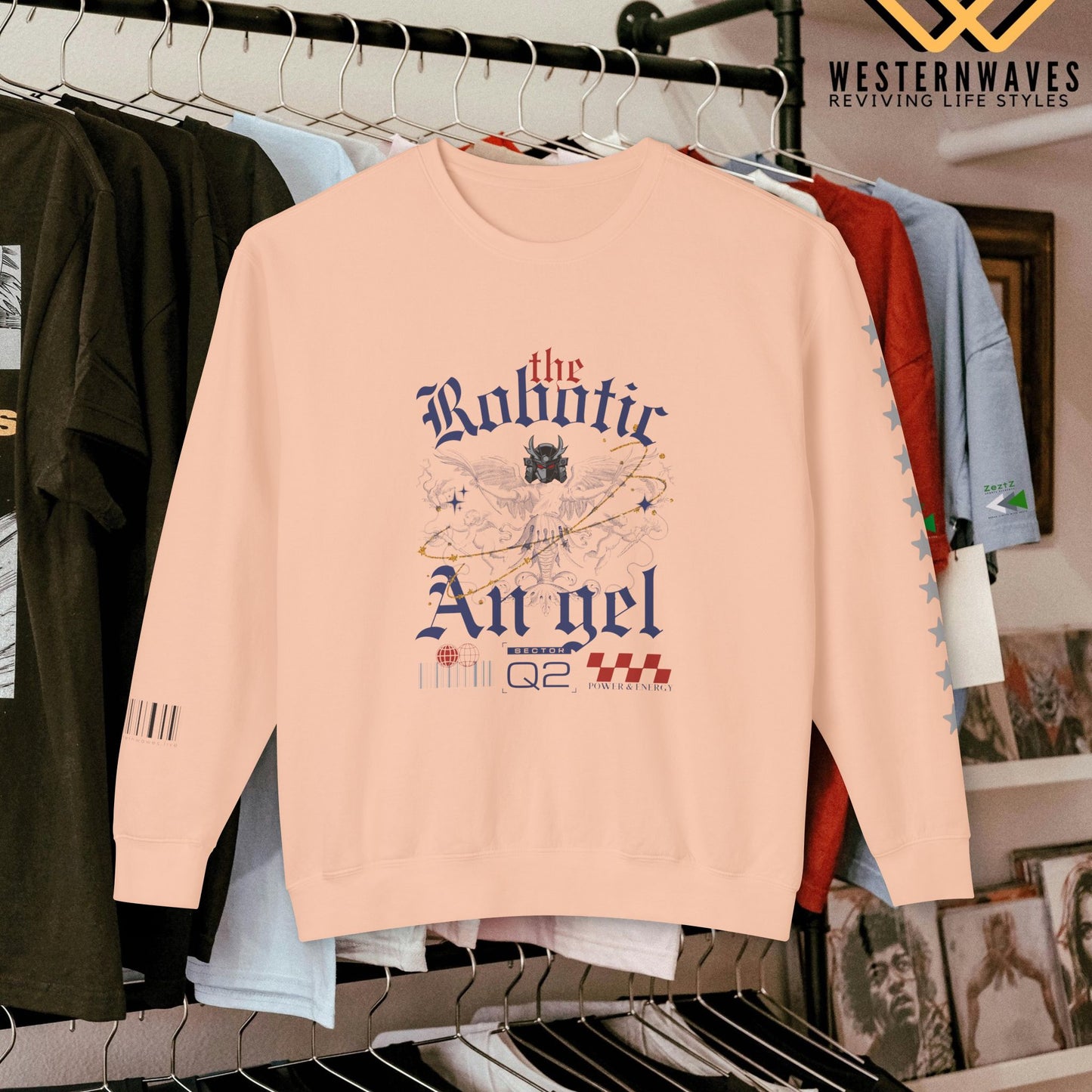 Unisex Lightweight Crewneck Sweatshirt_ N3+ Series ULWCSS PT2WW012_ Limited Edition Unparalleled Quality by WesternWaves: