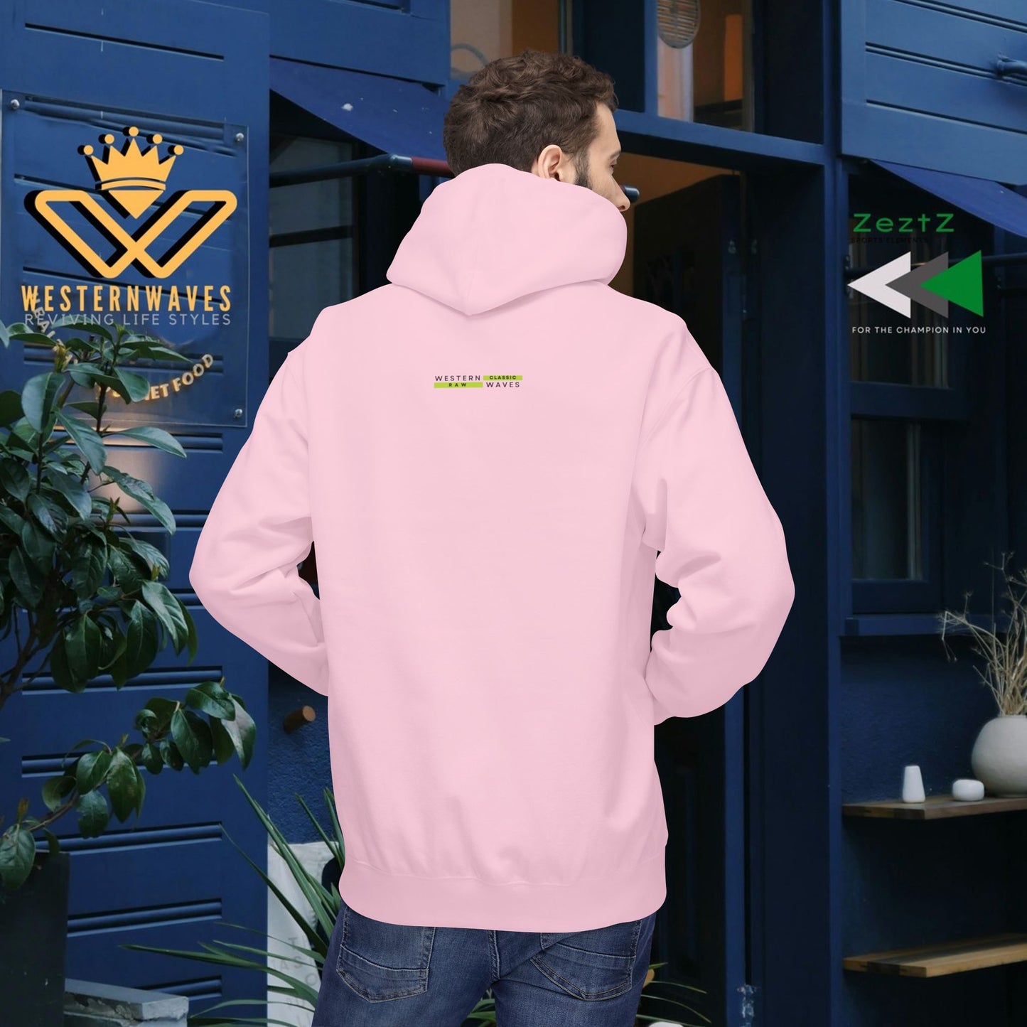 Unisex Midweight Softstyle Fleece Hoodie_ N3+ Series USMWSSFH PT2WW001_ Limited Edition Luxuriously Soft 100% Cotton Face by WesternWaves:
