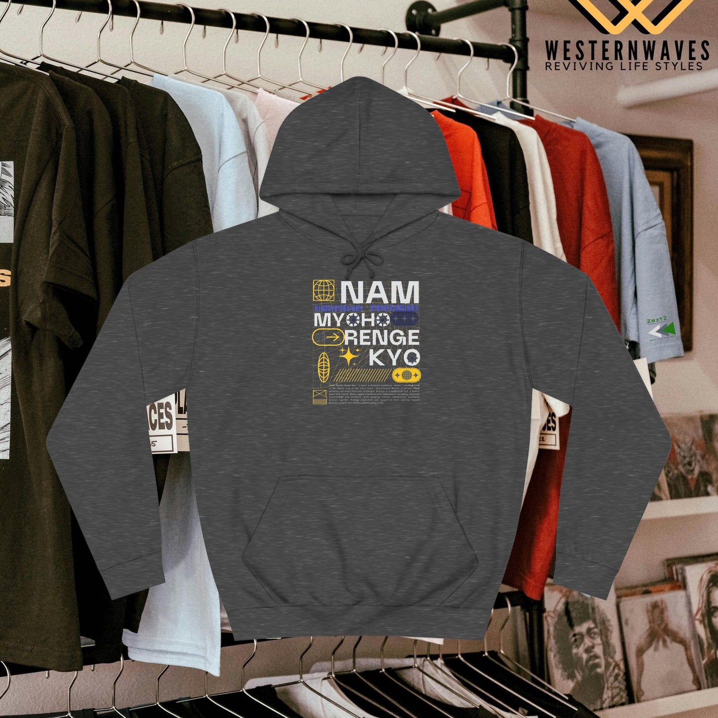 Unisex College Hoodie_ N2+ Series USCH PT2WW006_ Limited Edition Timeless Unisex Design by WesternWaves: