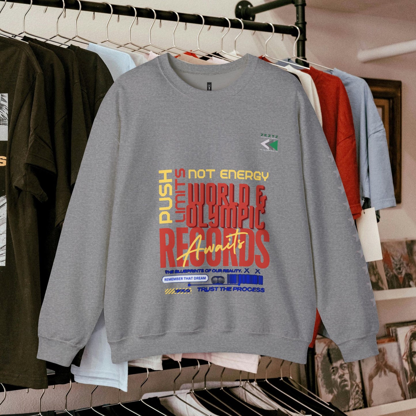 Unisex Heavy Blend™ Crewneck Sweatshirt_ N2 Sports Series UHBCSS PT2WW006_ Limited Edition ‘Zeztz’ Brand Sports Elements by WesternWaves: