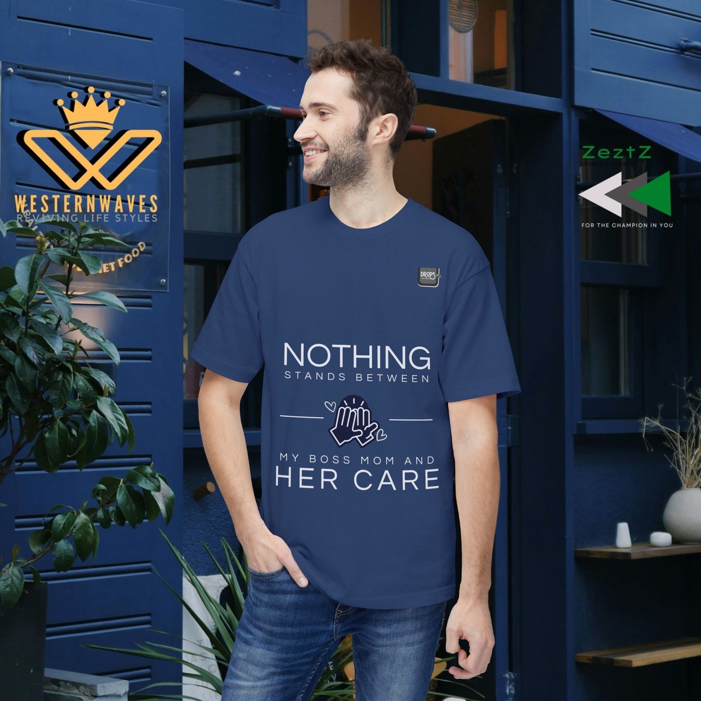 Unisex Midweight T-shirt, Made in USA_ N+ Series UMTS PT2WW007_ Limited Edition Design by WesternWaves: