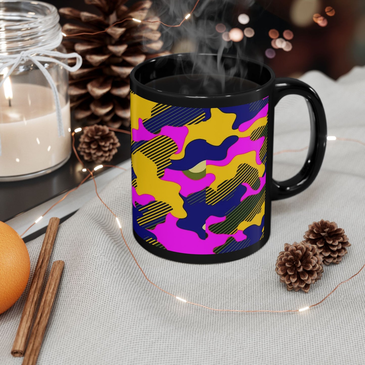 Black Mug (11oz, 15oz)_ N+ Series CBM PT2WW007_ Limited Edition Black Ceramic Mug by WesternWaves