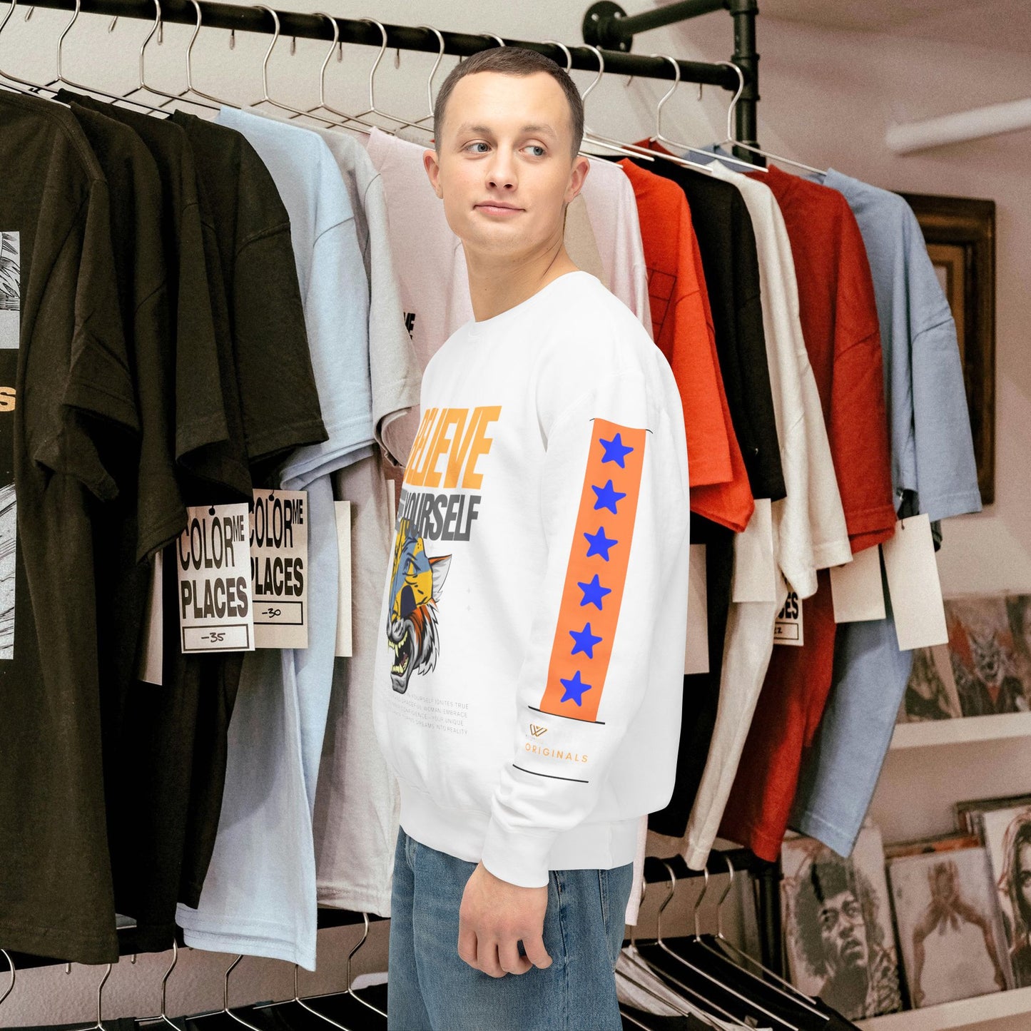Unisex Lightweight Crewneck Sweatshirt_ N2+ Series ULWCSS PT2WW007_Limited Edition Unparalleled Quality by WesternWaves:
