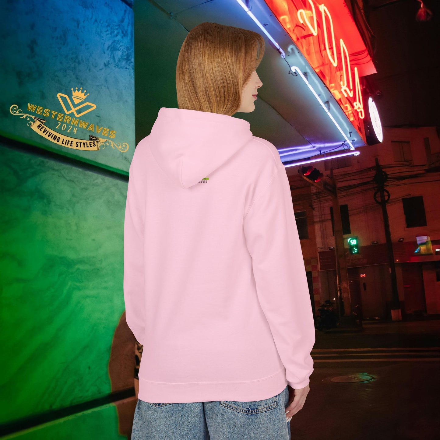 Unisex Midweight Softstyle Fleece Hoodie_ N3+ Series USMWSSFH PT2WW001_ Limited Edition Luxuriously Soft 100% Cotton Face by WesternWaves: