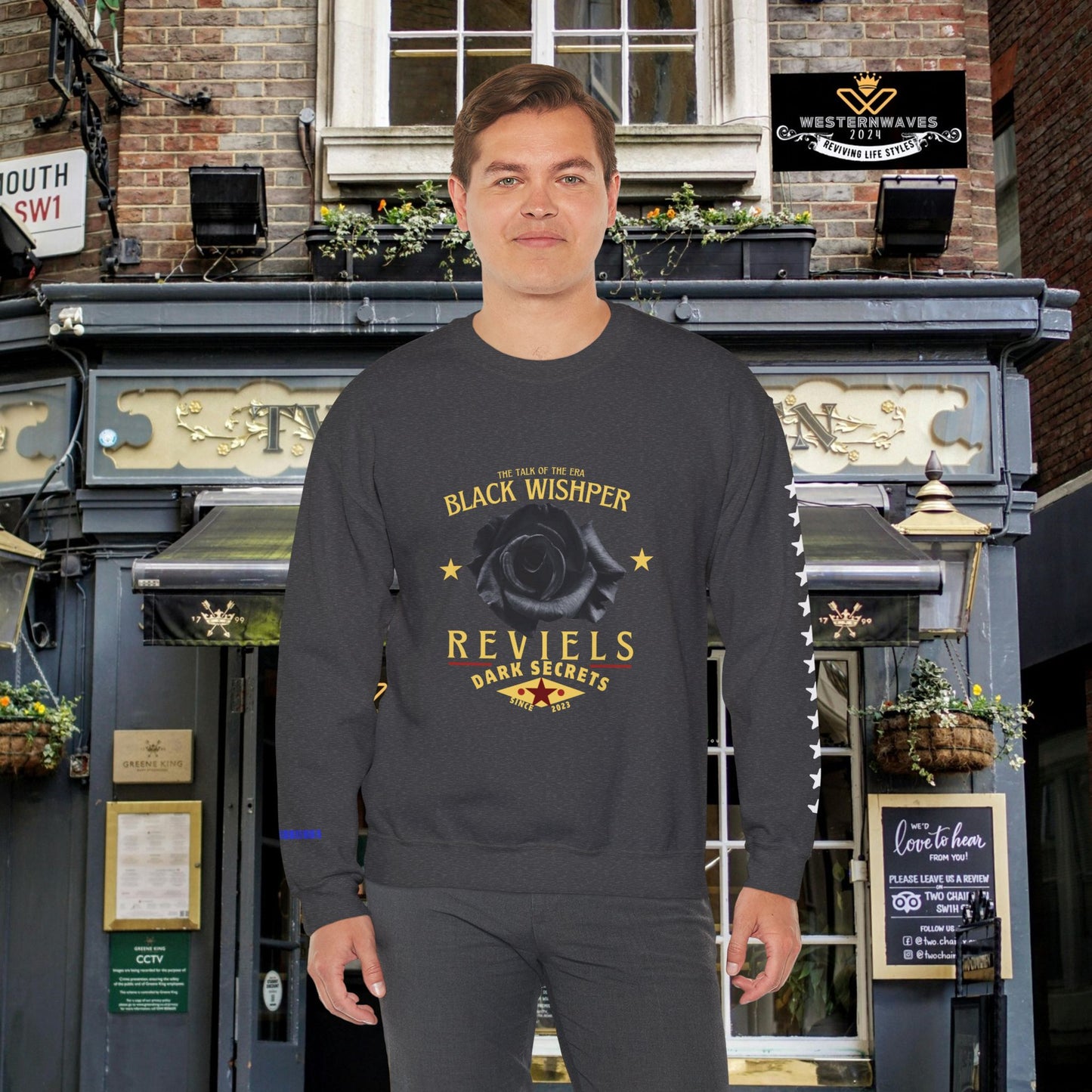 Unisex Heavy Blend™ Crewneck Sweatshirt_ N3+ Series UHBCSS PT2WV011_ Limited Edition Pure Luxury by WesternWaves:
