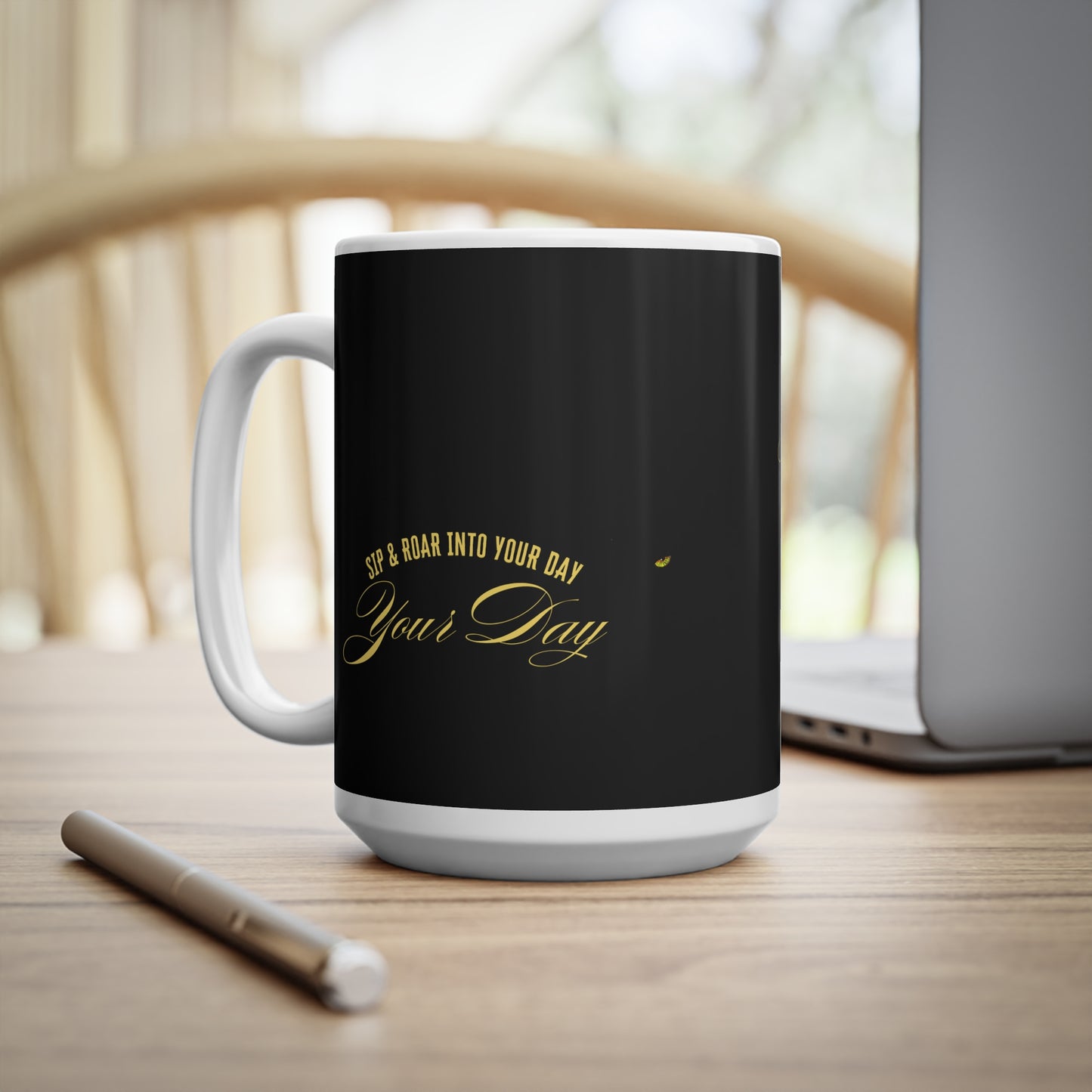 Motivational Ceramic Coffee Mug - Sip & Roar Into Your Day - 11oz & 15oz_30 April 2025_ 002