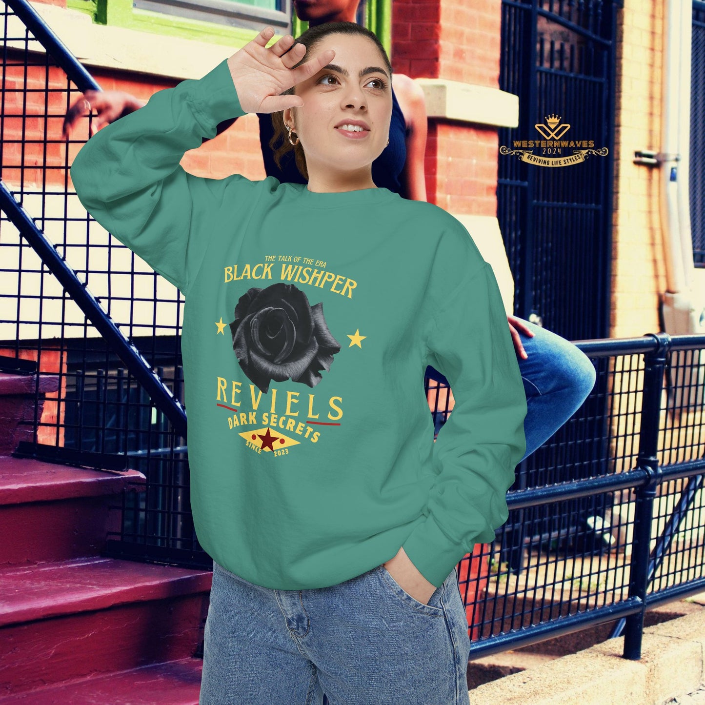 Unisex Garment-Dyed Sweatshirt_ N3+ Series UGDSS PT2WW001_ Limited Edition Luxurious Comfort by WesternWawes: