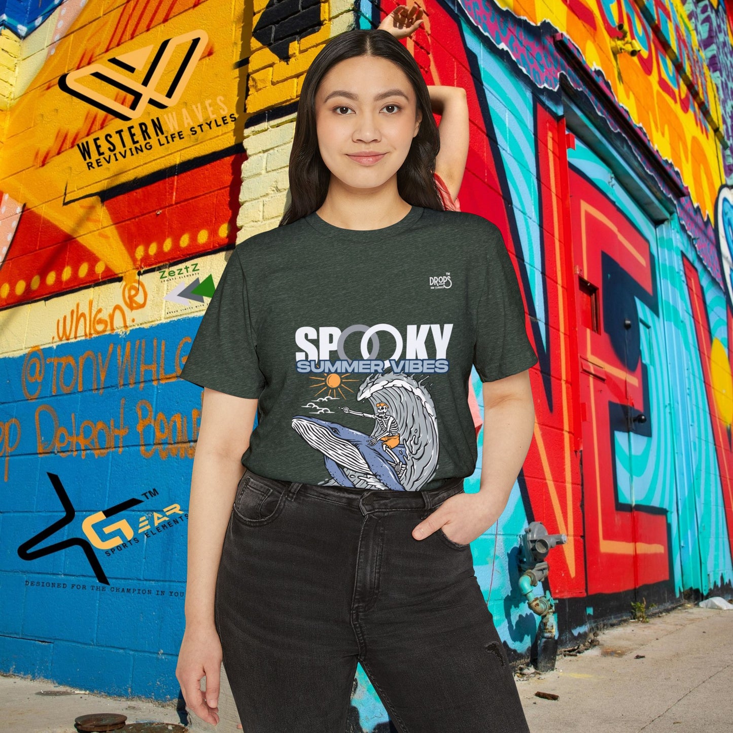 Spooky Summer Vibes Unisex Organic T-Shirt - Eco-Friendly Graphic Tee_ 09 May 2025_ 002