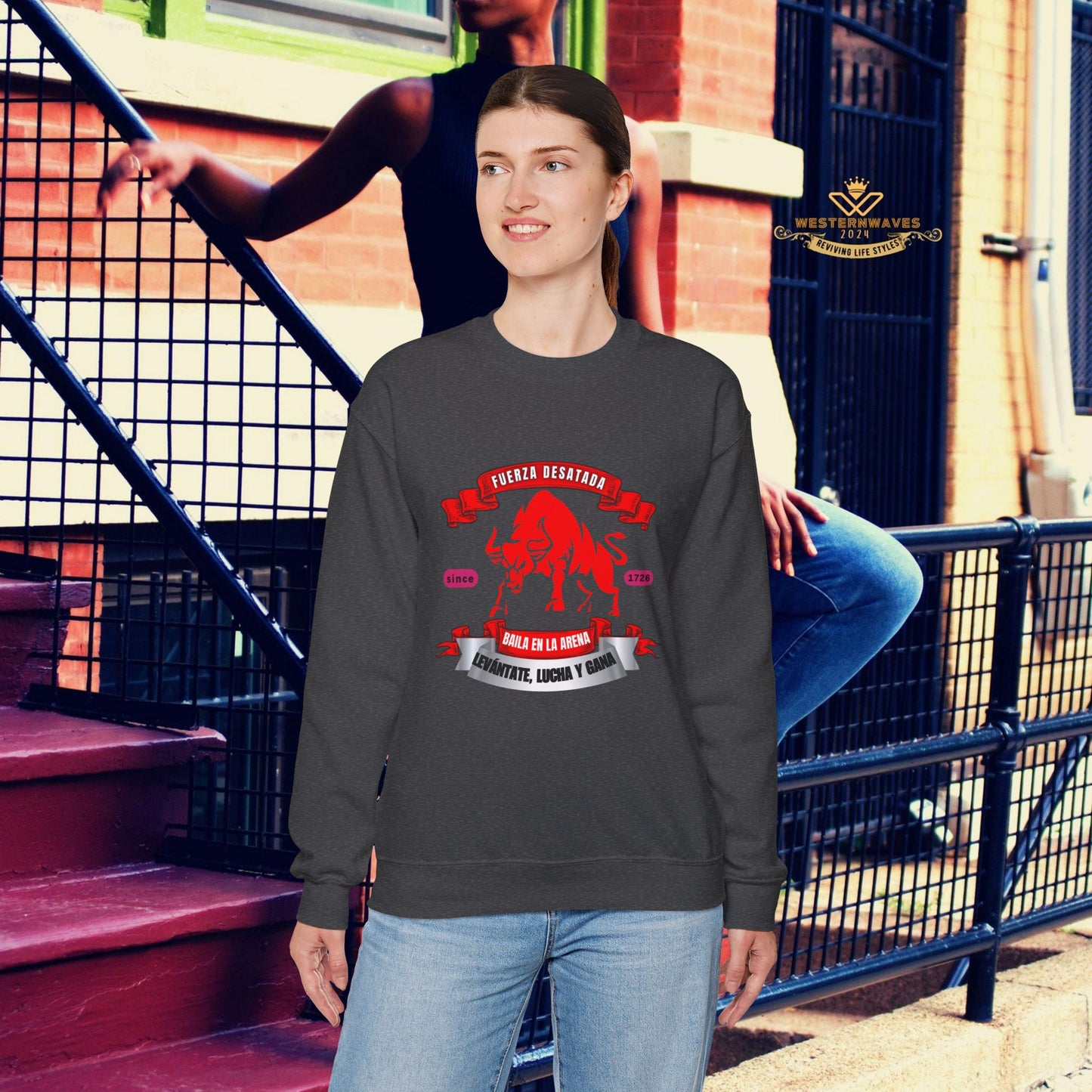 Unisex Heavy Blend™ Crewneck Sweatshirt_ N3+ Series UHBCSS PT2WW038_ Limited Edition Pure Luxury By WesternWaves: