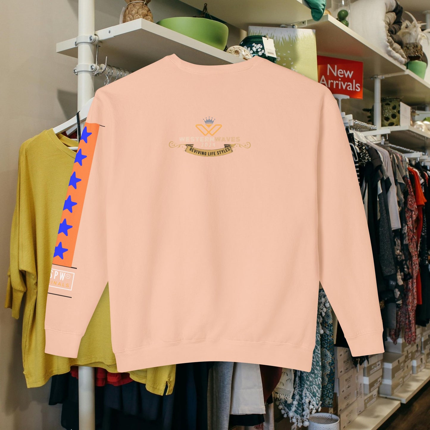 Unisex Lightweight Crewneck Sweatshirt_ N2+ Series ULWCSS PT2WW007_Limited Edition Unparalleled Quality by WesternWaves: