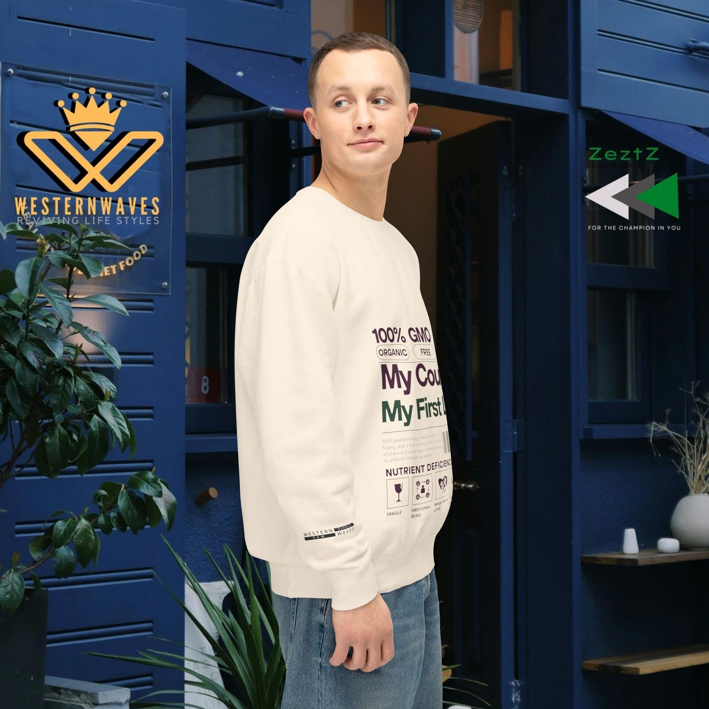 Unisex Lightweight Sweatshirt_ N7+ Series USLWSS PT2WW001_ Limited Edition by WesternWaves: