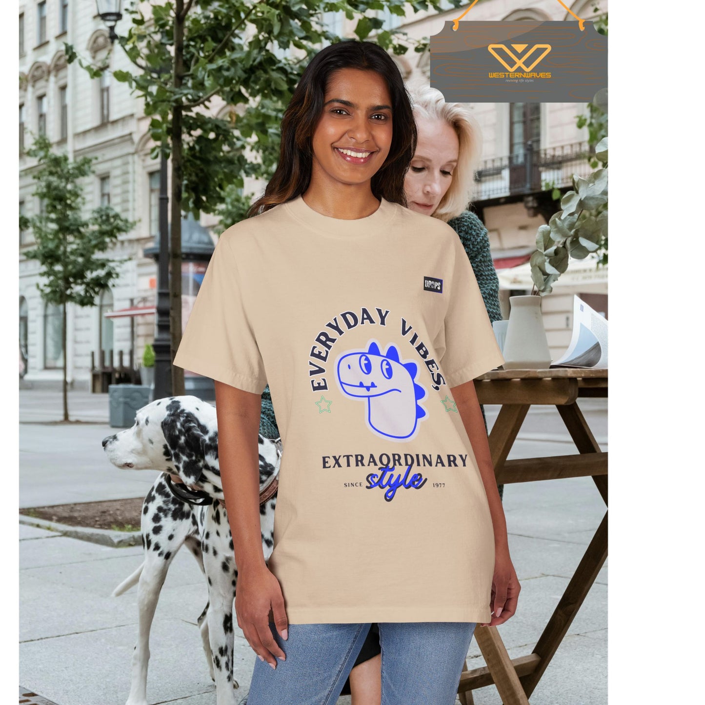 Unisex Garment-Dyed Tee_ N7* Series USGDTEE PT2WW001_ Limited Edition Vibrant T-shirt by WesternWaves: