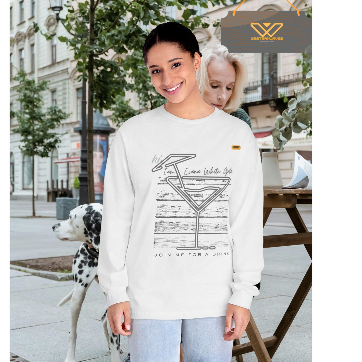 Unisex Classic Long Sleeve T-Shirt_ N6* Series USCLSTS PT2WW002_ Limited Edition Playful Design by WesternWaves:
