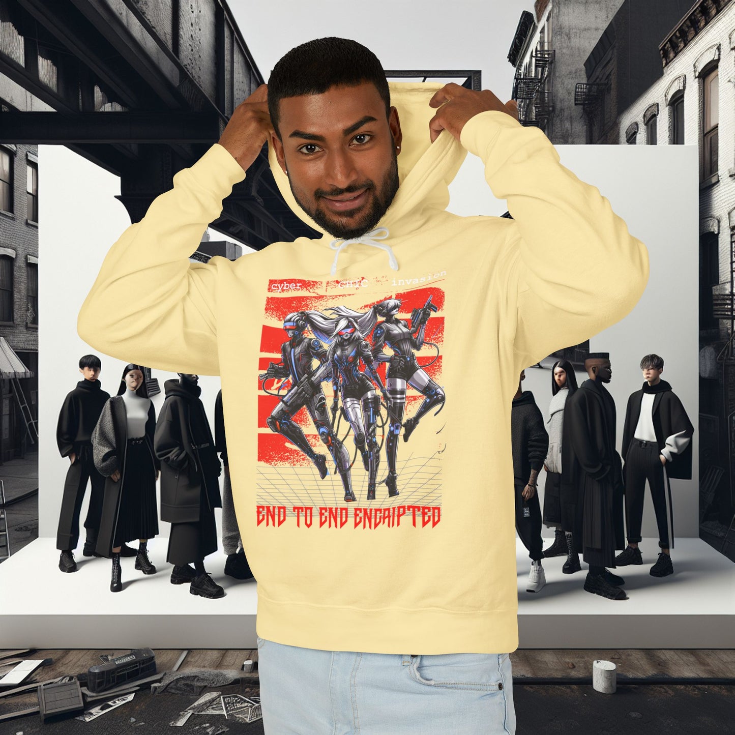 Unisex Lightweight Hooded Sweatshirt_ Series UWD 051_ Limited Edition Raw Streetwear by WesternWaves: