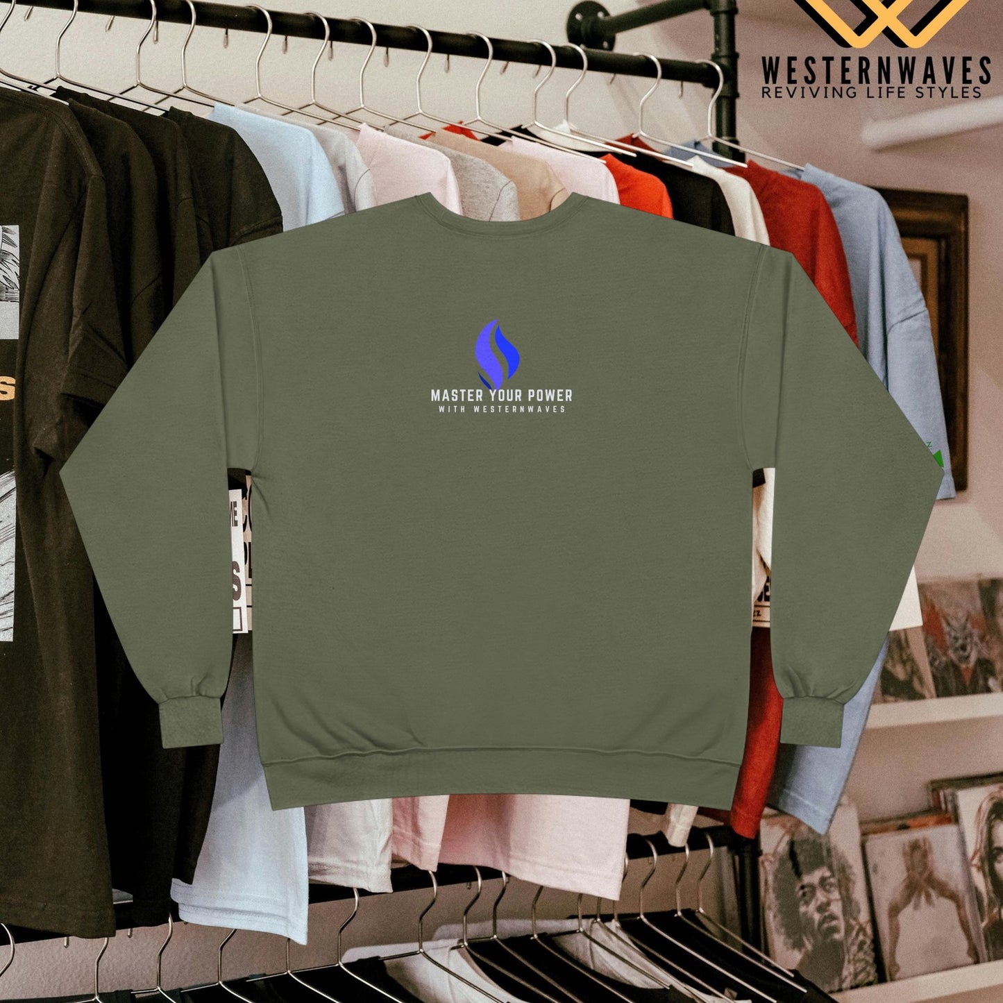 Unisex EcoSmart® Crewneck Sweatshirt_ N3+ Series USESCNSS PT2WW002_ Limited Edition Perfect Blend of Comfort, Style, & Sustainability by WesternWaves: