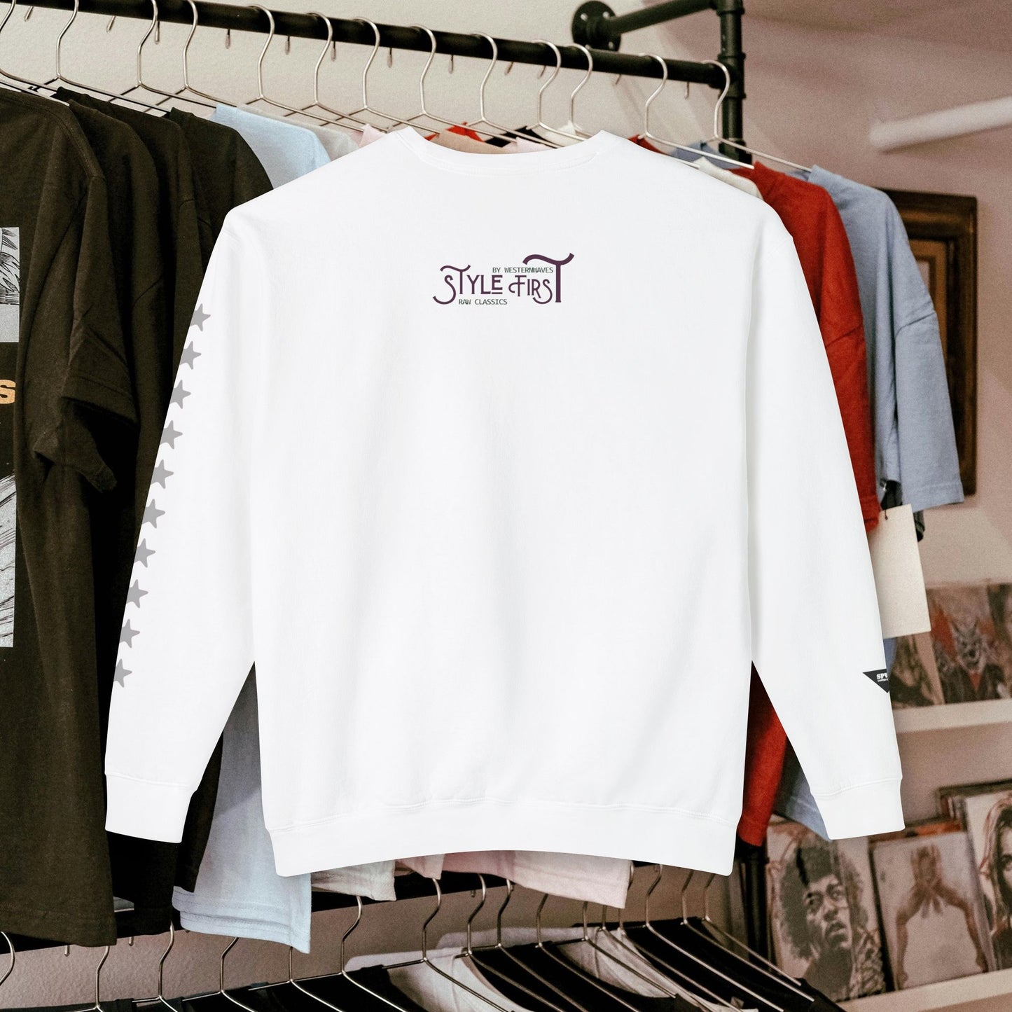 Unisex Lightweight Crewneck Sweatshirt_ N3+ Series ULWCSS PT2WW001_ Limited Edition by WesternWaves: