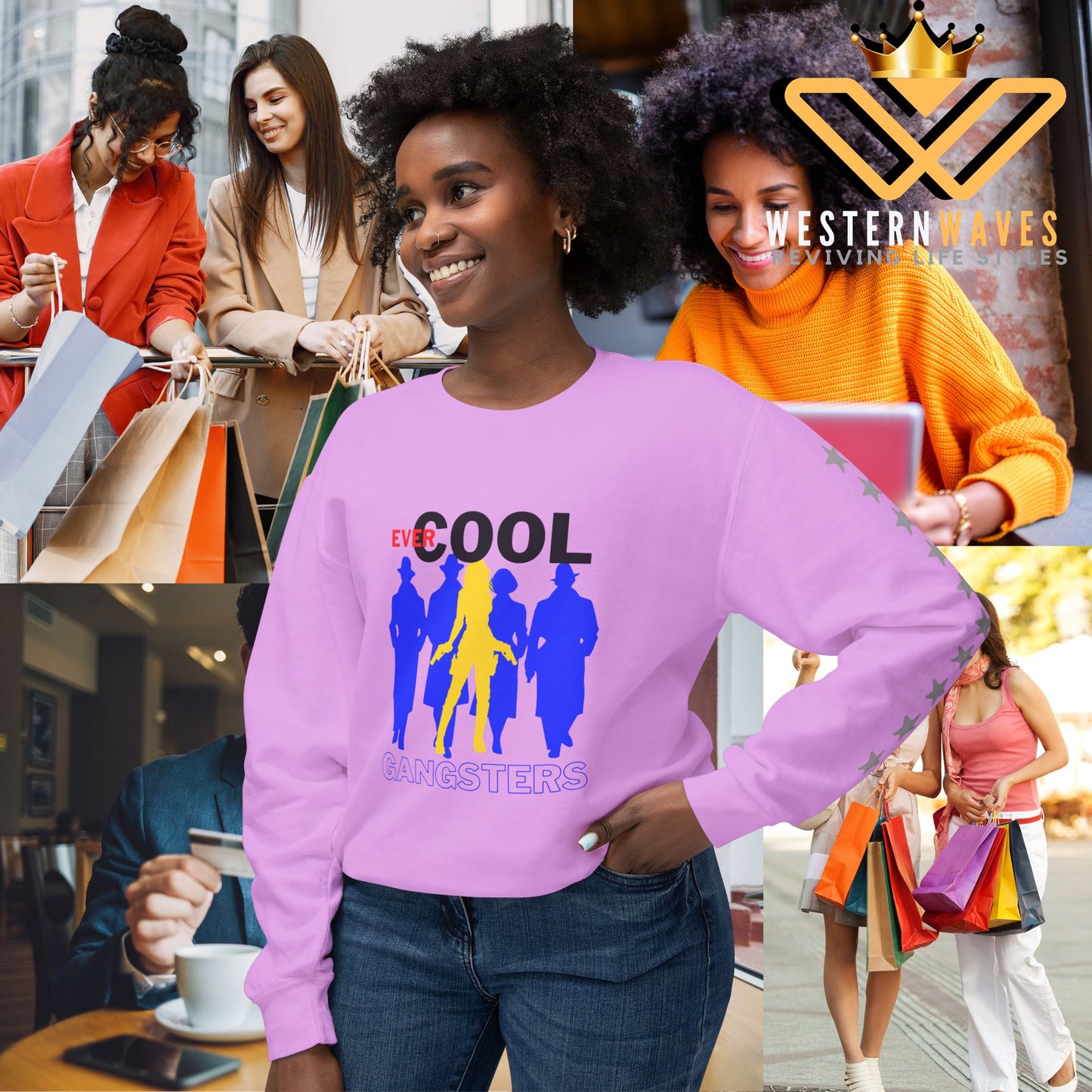 Unisex Lightweight Crewneck Sweatshirt_ N3+ Series ULWCSS PT2WW001_ Limited Edition by WesternWaves: