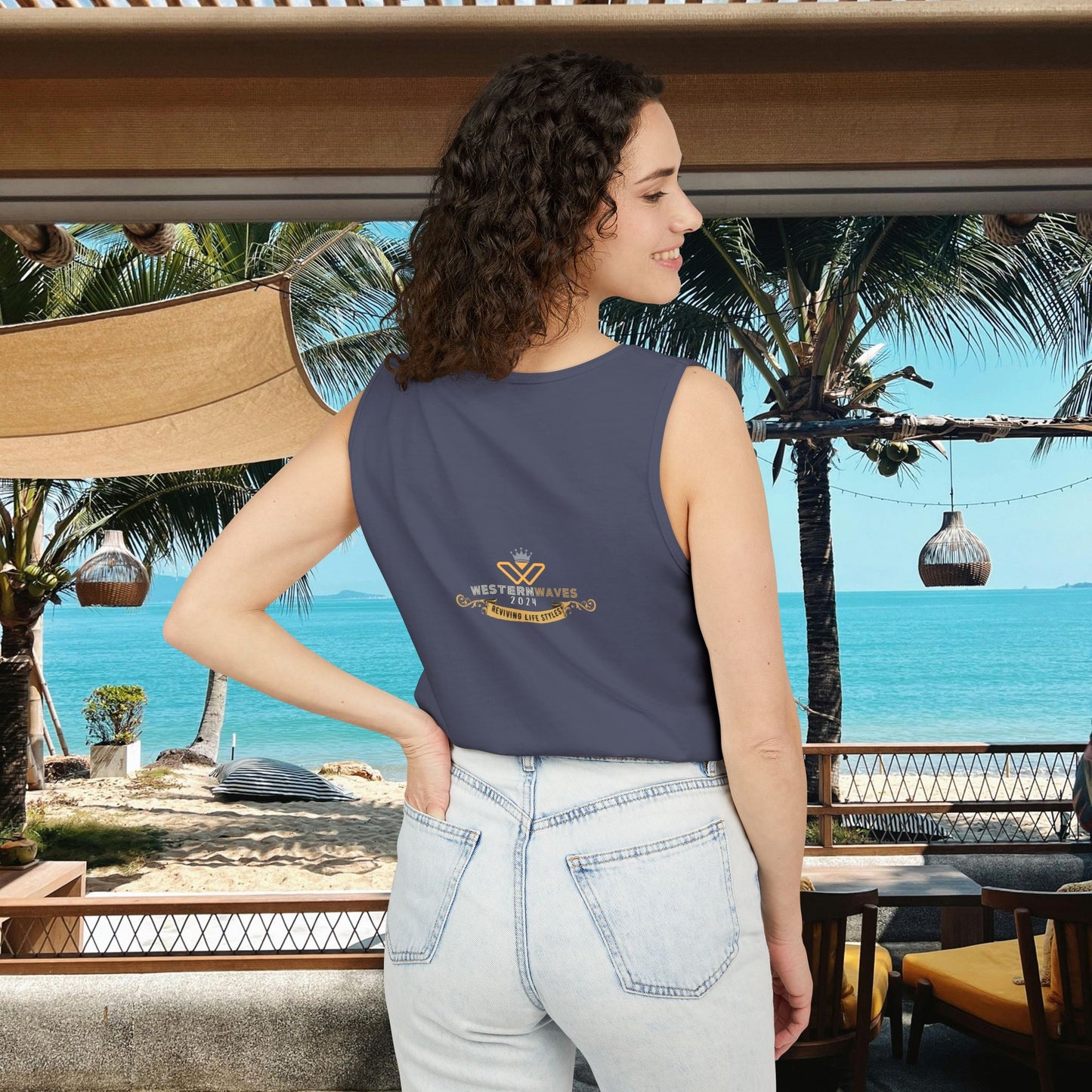 Unisex Garment-Dyed Tank Top_ N2+ Series USGDTT PT2WW012_ Limited Edition Comfort & Style by WesternWaves: