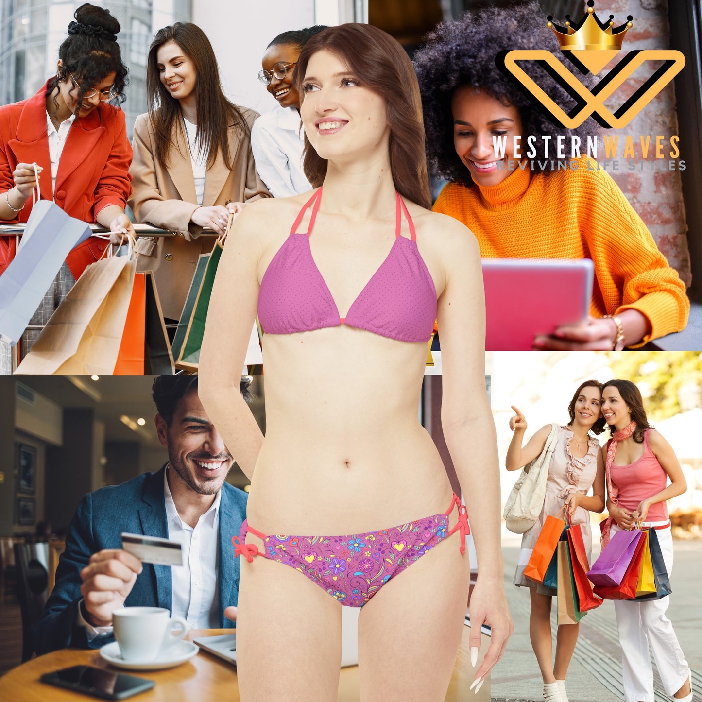 Strappy Bikini Set (AOP)_ N+ Series SBS(AOP) PT2WW003_Limited Edition by WesternWaves