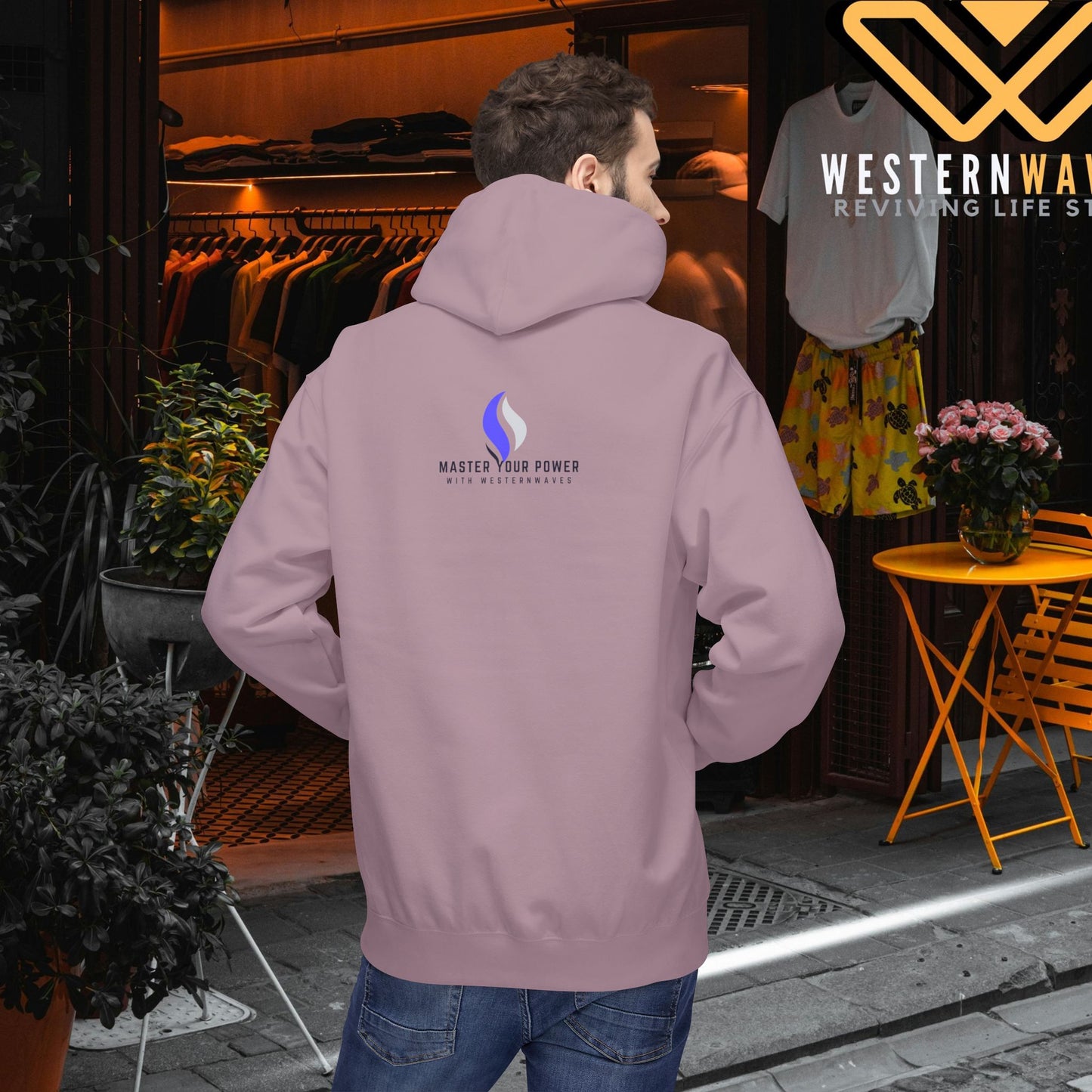 Unisex Midweight Softstyle Fleece Hoodie_ N3+ Series USMWSSFH PT2WW003_ Limited Edition Luxuriously Soft 100% Cotton Face by WesternWaves: