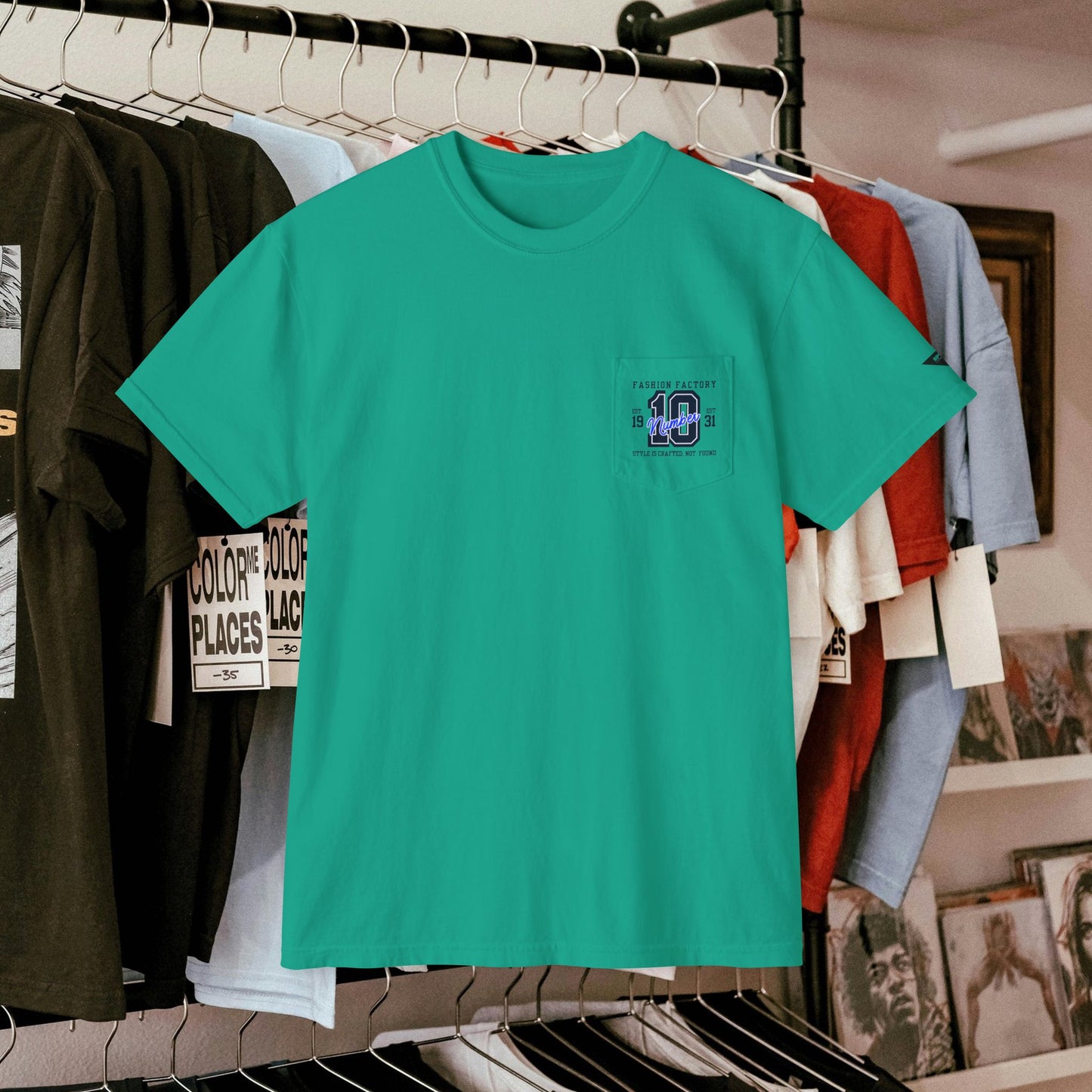 Unisex Garment-Dyed Pocket T-Shirt_ N3+ Series USGDPTS PT2WW001_ Limited Edition Raw Classic by WesternWaves: