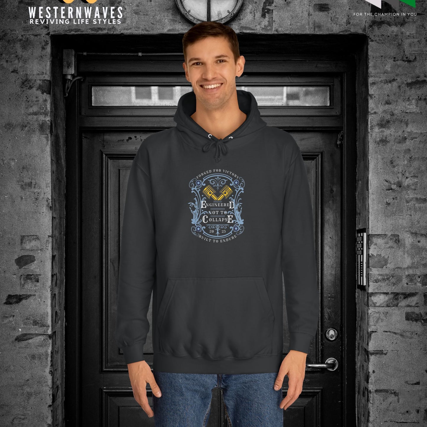 Unisex College Hoodie_ N3+ Series SCH PT2WW004_ Limited Edition Timeless Unisex Design by WesternWaves: