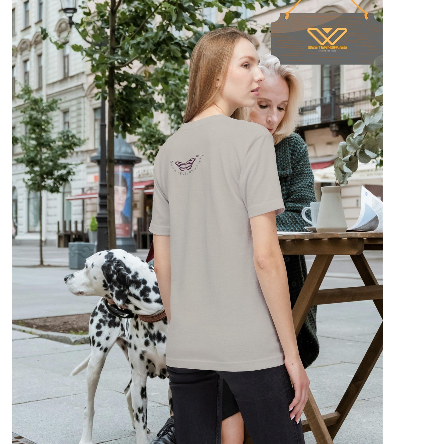 Unisex Midweight T-shirt, Made in USA_ N+ Series UMTS PT2WW007_ Limited Edition Design by WesternWaves: