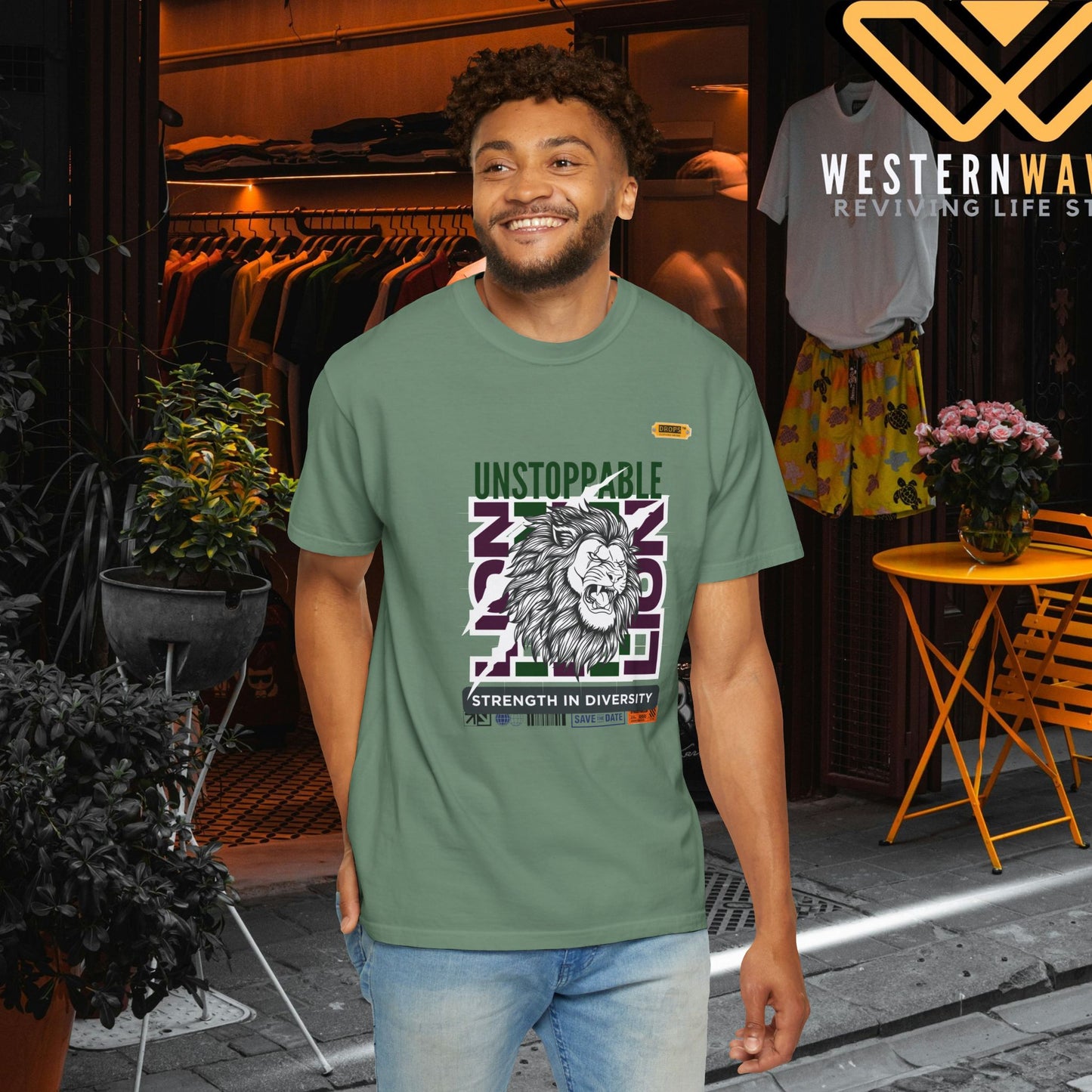 Unisex Garment-Dyed T-Shirt_ 26 June 2025_ Limited Edition Strength in Diversity by WesternWaves: