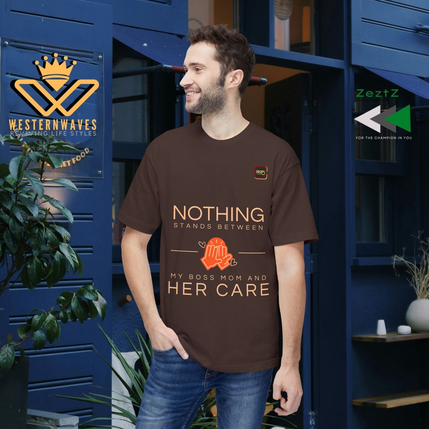 Unisex Midweight T-shirt, Made in USA_ N+ Series UMTS PT2WW007_ Limited Edition Design by WesternWaves: