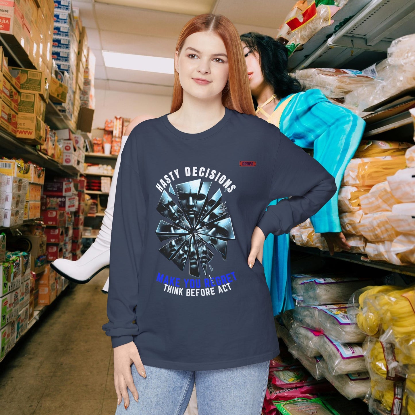 Unisex Long Sleeve T-shirt_ Series N8+ USLSTS PT2WW001_ HSD 009_ Limited Edition Trendy Statement Apparel by WesternWaves:
