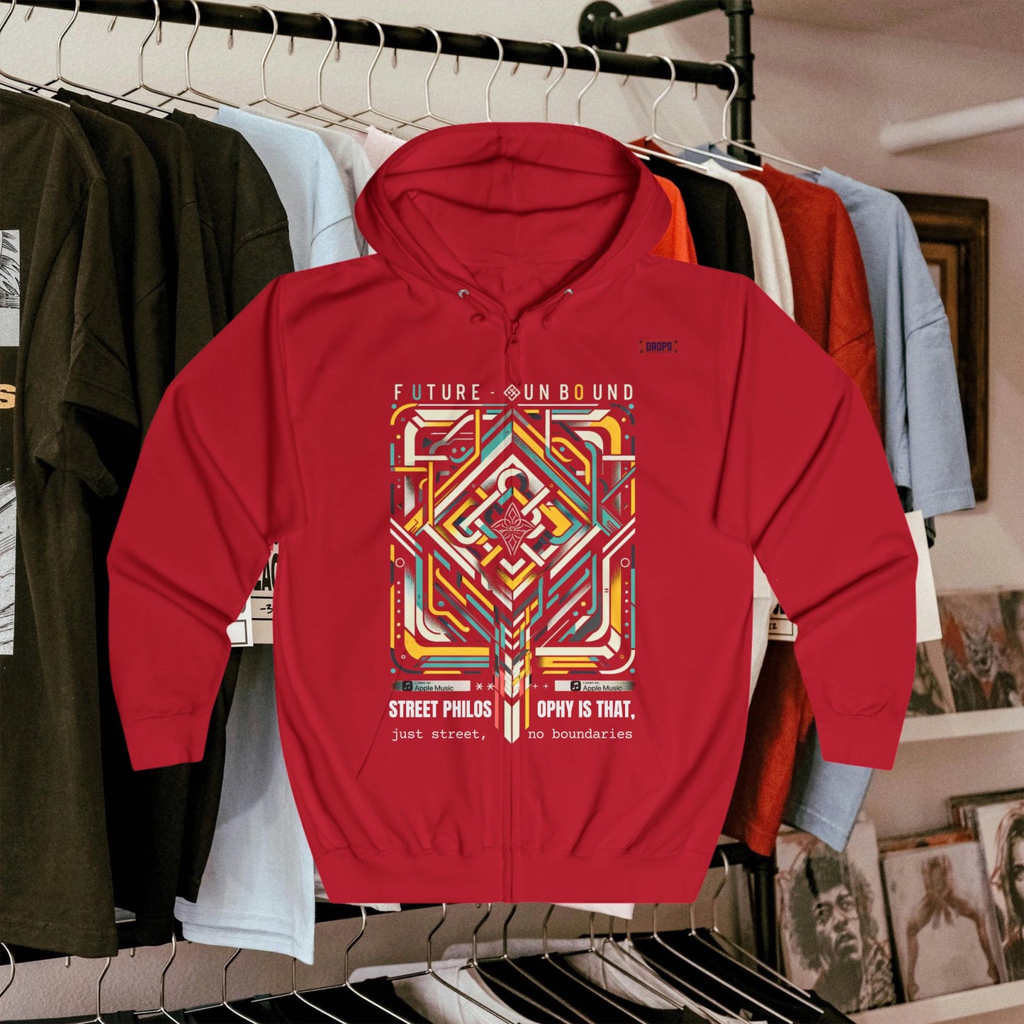 Unisex Full Zip Hoodie_ Series UWD 042_ Limited Edition Unisex Zip-Up Sweater by WesternWaves: