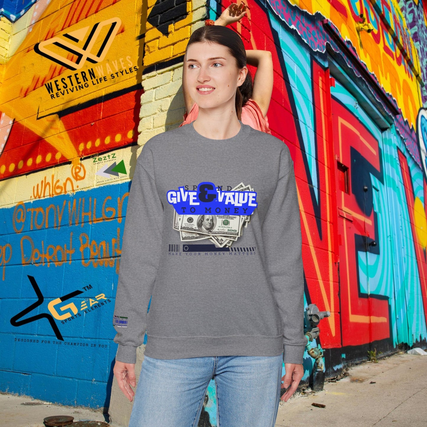 Unisex Heavy Blend™ Crewneck Sweatshirt_ N3+ Series UHBCSS PT2WW036_ Limited Edition Pure Luxury By WesternWaves: