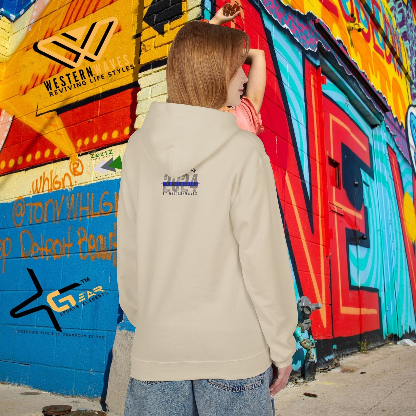 Unisex Midweight Softstyle Fleece Hoodie_ N2+ Series SMWSSFH PT2WW005_Limited Edition Luxuriously Soft 100% Cotton Face by WesternWaves: