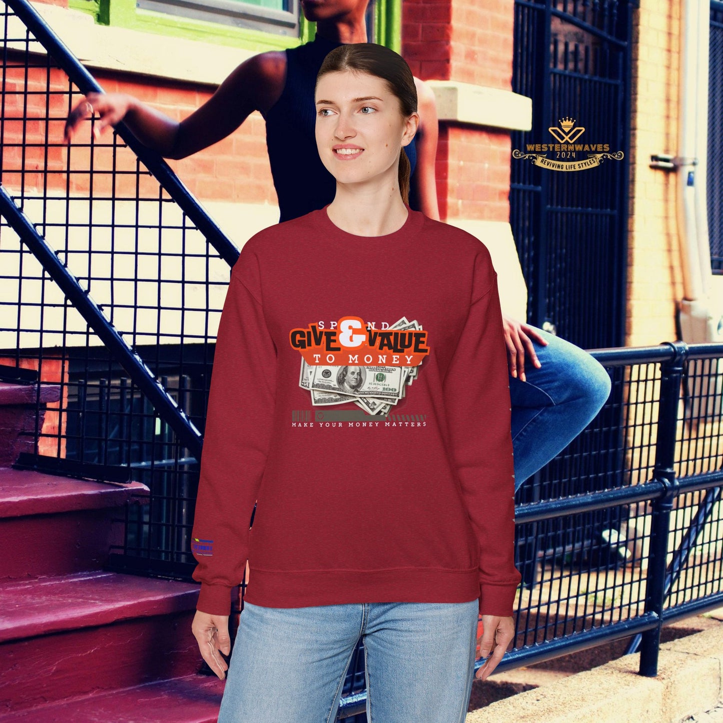 Unisex Heavy Blend™ Crewneck Sweatshirt_ N3+ Series UHBCSS PT2WW035_ Limited Edition Pure Luxury By WesternWaves: