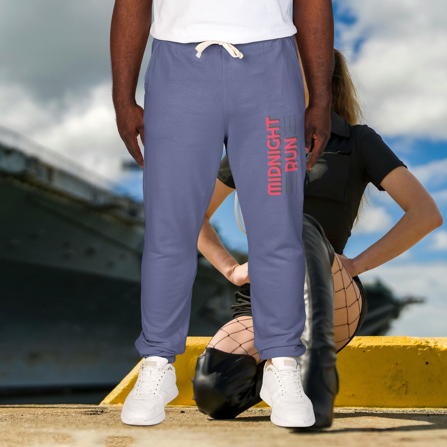 Unisex Fleece Sweatpants with Playful Design_ Series UWD 080_ Limited Edition Cozy Lounge Pants by WesternWaves: