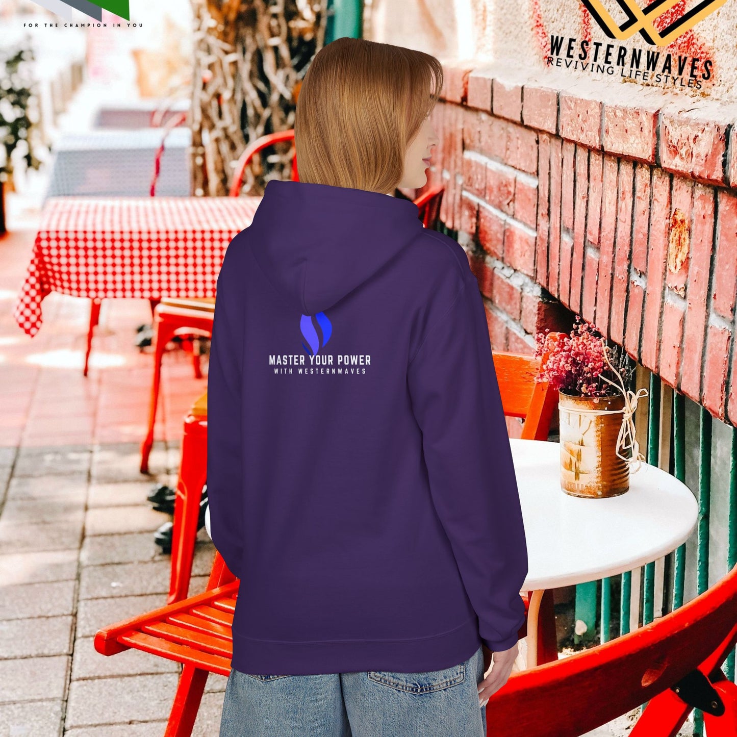Unisex Midweight Softstyle Fleece Hoodie_ N3+ Series USMWSSFH PT2WW004_ Limited Edition Luxuriously Soft 100% Cotton Face by WesternWaves: