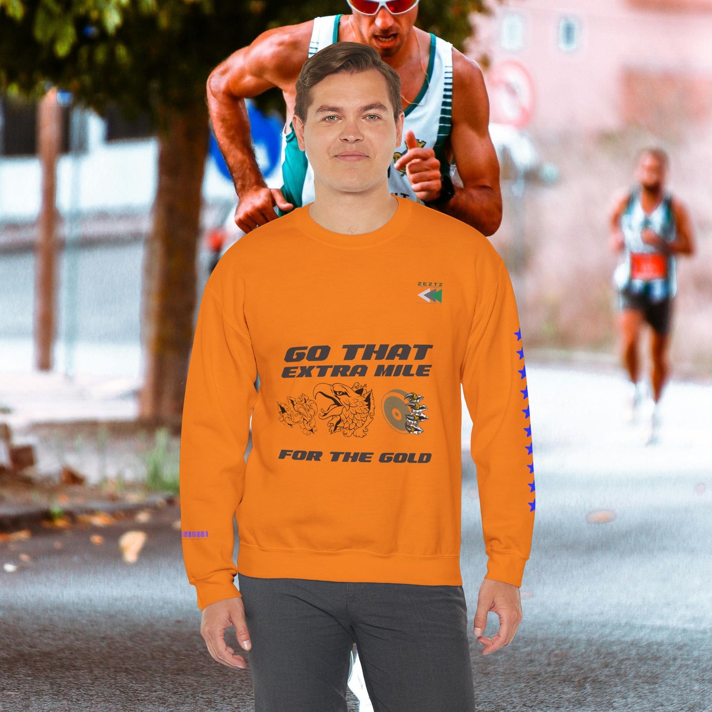 Unisex Heavy Blend™ Crewneck Sweatshirt_ N2 Sports Series UHBCSS PT2WW005_ Limited Edition ‘Zeztz’ Brand Sports Elements by WesternWaves: