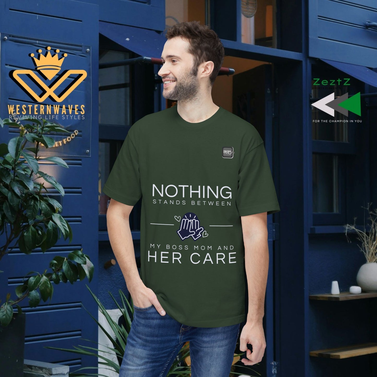 Unisex Midweight T-shirt, Made in USA_ N+ Series UMTS PT2WW007_ Limited Edition Design by WesternWaves: