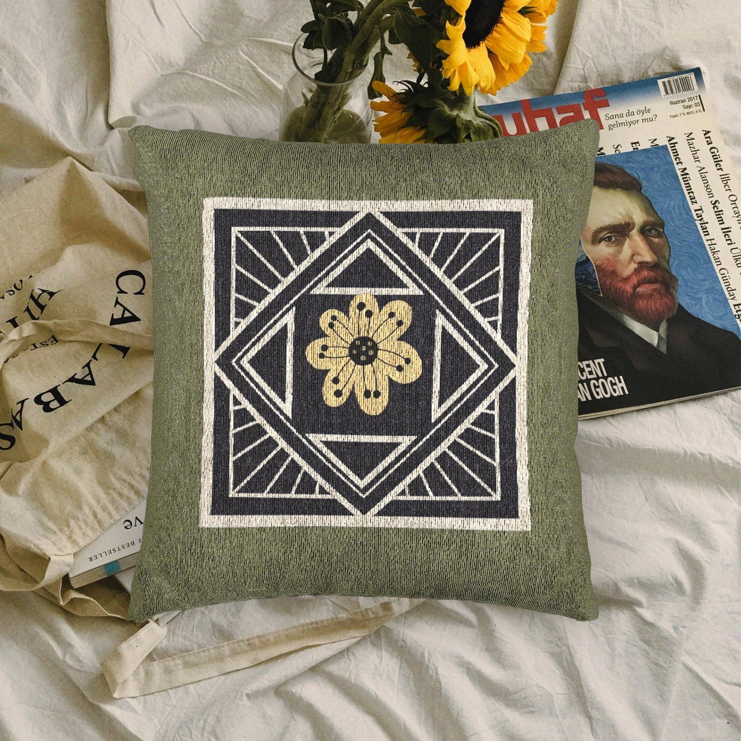 Woven Square Pillow_ N7+ Series WVENSPILLOW PT2WW001_ Limited Edition Perfect Home Décor & Gifts by WesternWaves: