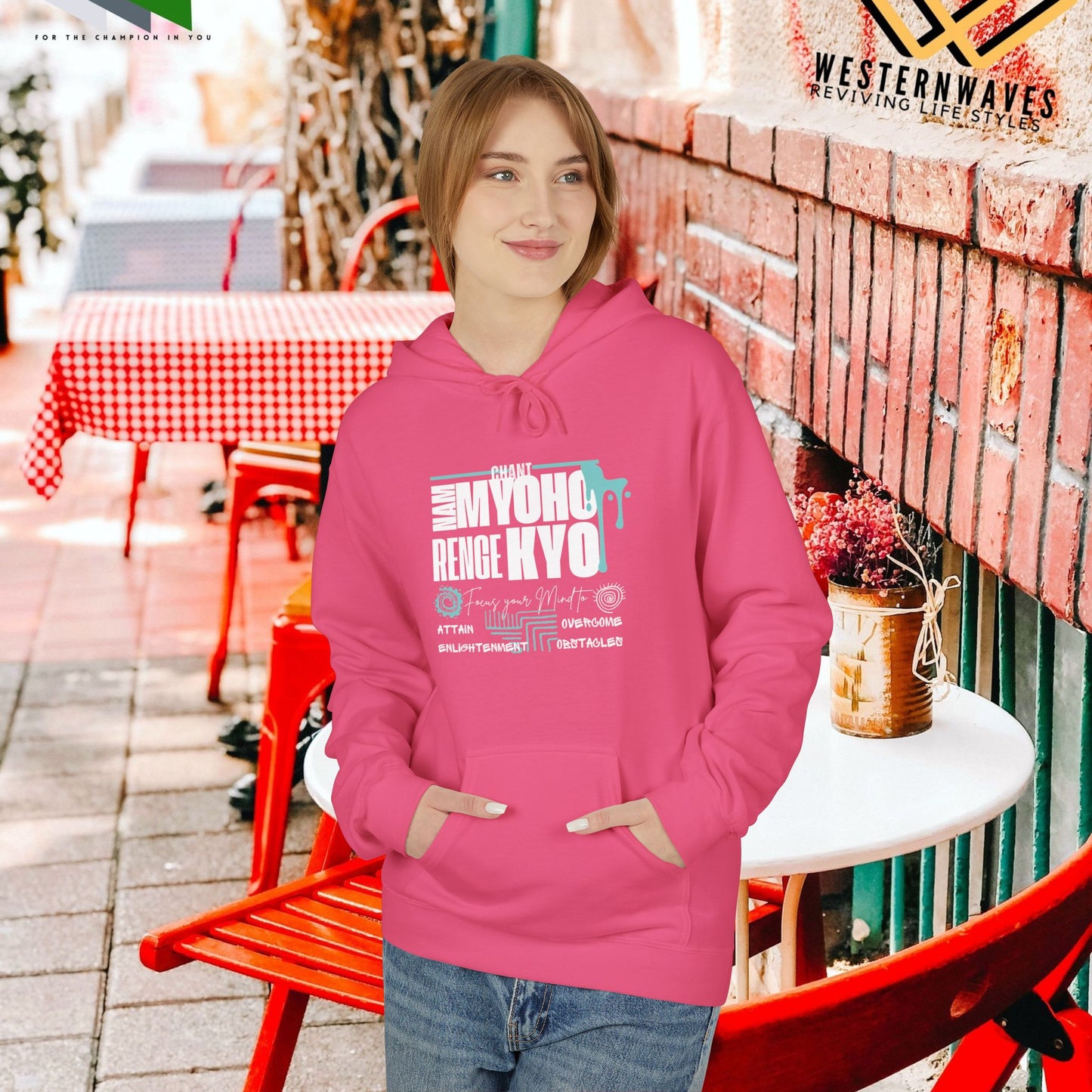Unisex Midweight Softstyle Fleece Hoodie_ N3+ Series USMWSSFH PT2WW004_ Limited Edition Luxuriously Soft 100% Cotton Face by WesternWaves: