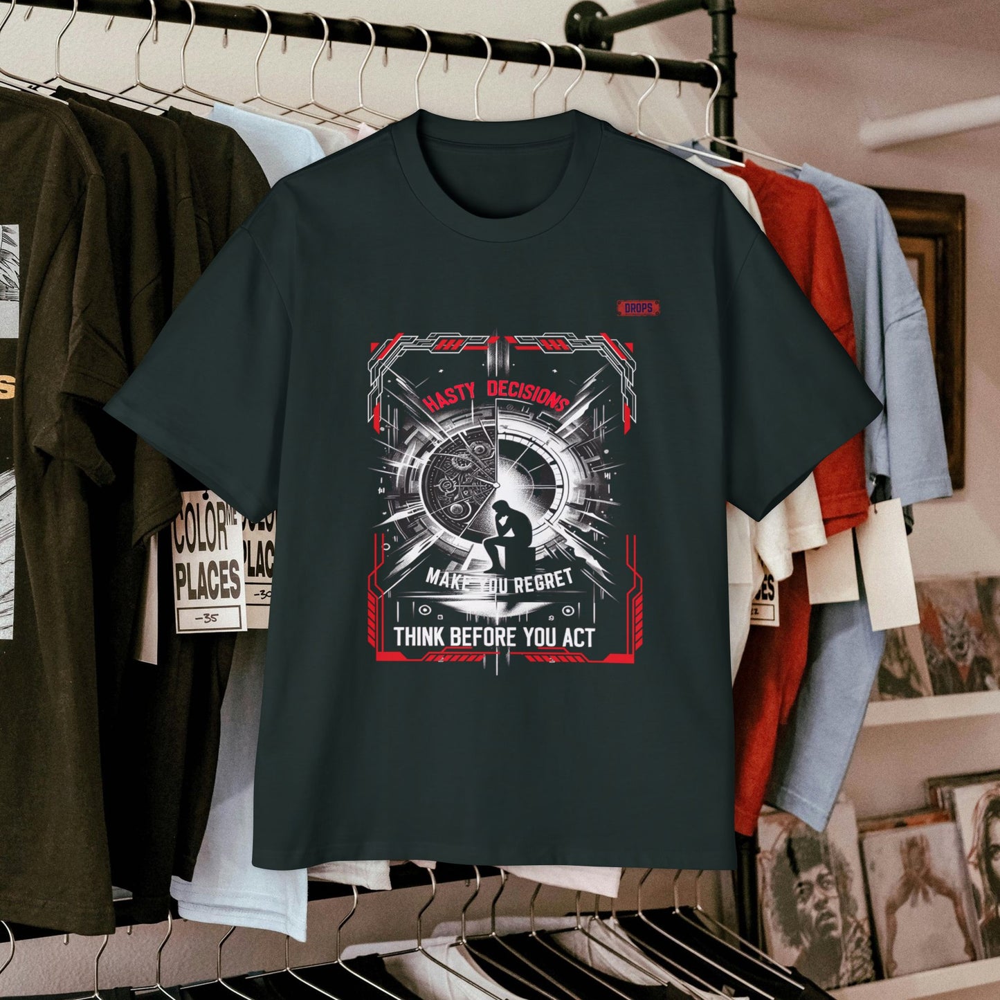 Men's Oversized Graphic Tee_ Series N8+ MENSOSGTEE PT2WW001_ Series SHD 008_ Limited Edition Unique Casual Wear by WesternWaves: