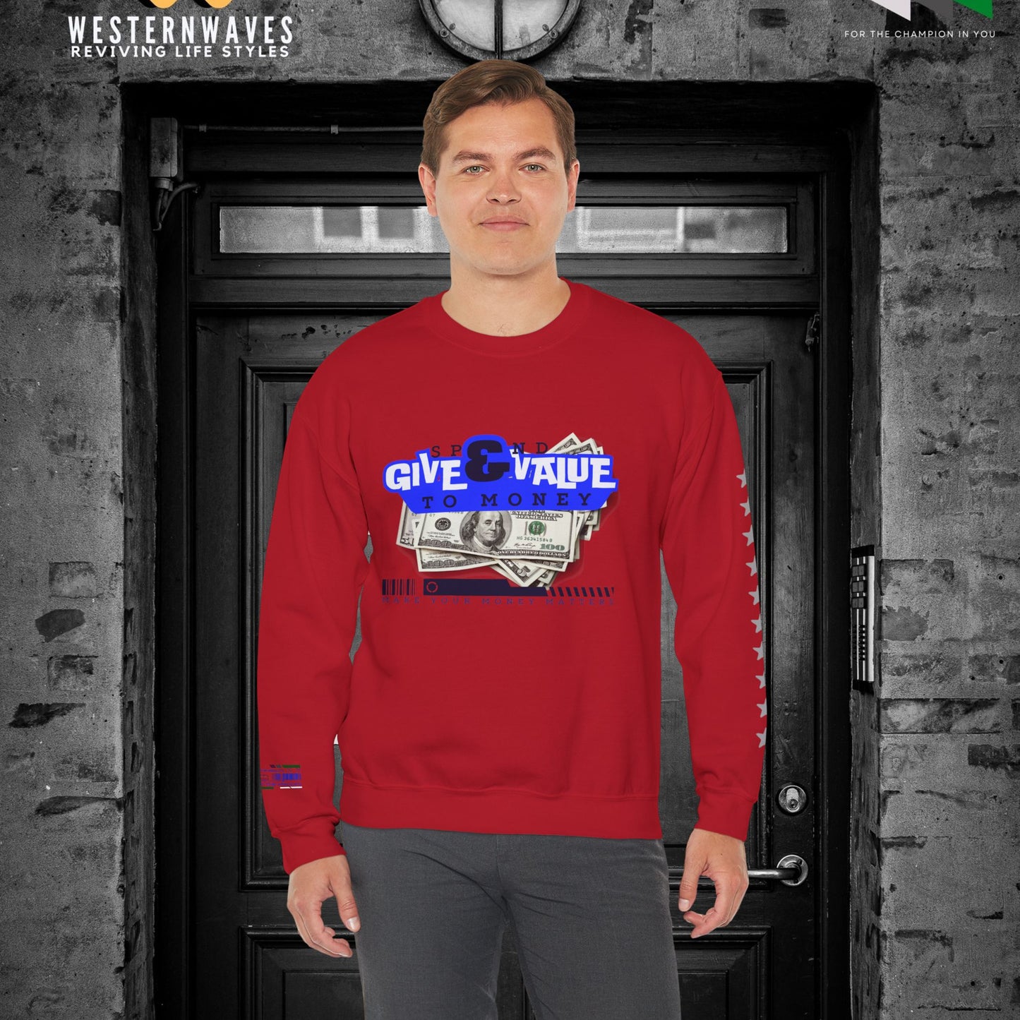 Unisex Heavy Blend™ Crewneck Sweatshirt_ N3+ Series UHBCSS PT2WW036_ Limited Edition Pure Luxury By WesternWaves:
