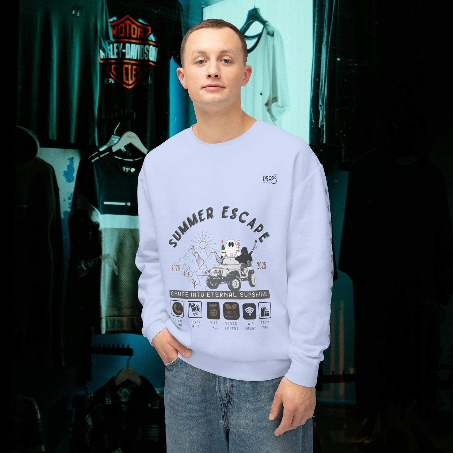 Unisex Summer Escape Crewneck Sweatshirt - Cruise into Eternal Sunshine_ 10 May 2025_ 001