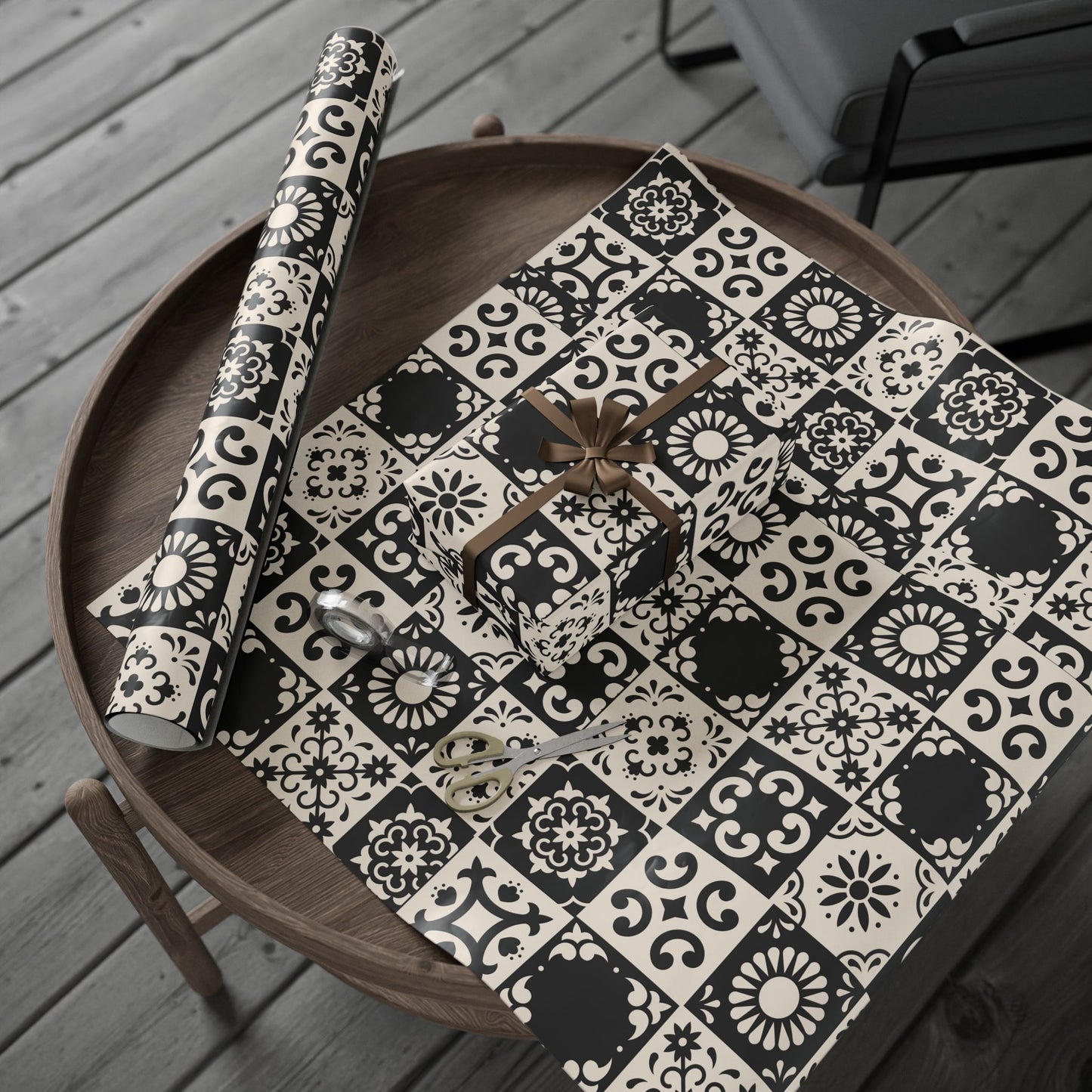 Wrapping Papers - Elegant Black Pattern - Perfect for Gift Giving and Special Occasions_ N6+ Series WPEPG PT2WW003_ Limited Edition by WesternWaves: