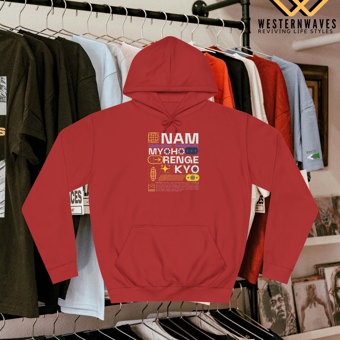 Unisex College Hoodie_ N2+ Series USCH PT2WW006_ Limited Edition Timeless Unisex Design by WesternWaves: