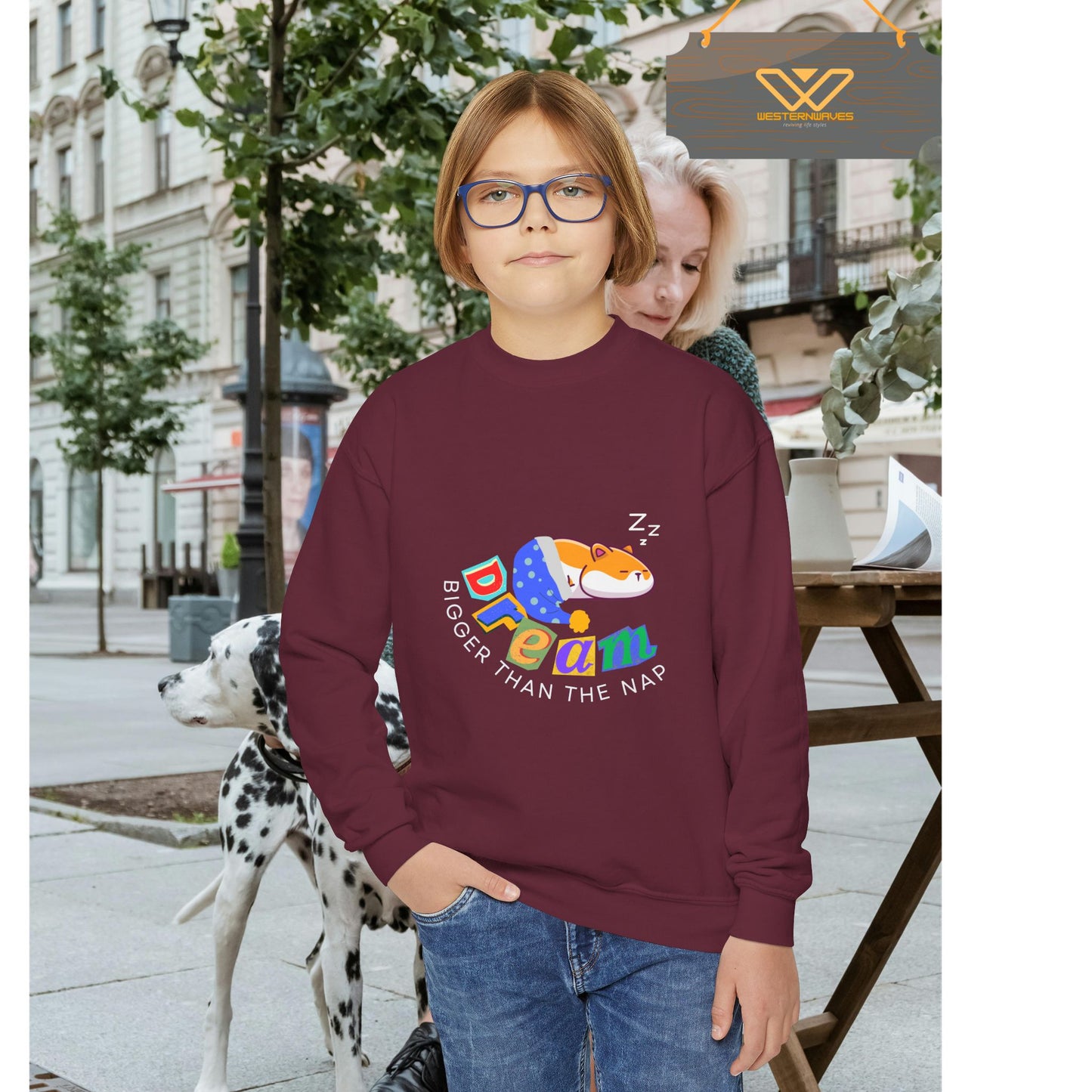 Youth Crewneck Sweatshirt_ N3+ Series YCNSS PT2WW001_ Limited Edition Perfect Companion for the School, Sports & Casual hangouts by WesternWaves:
