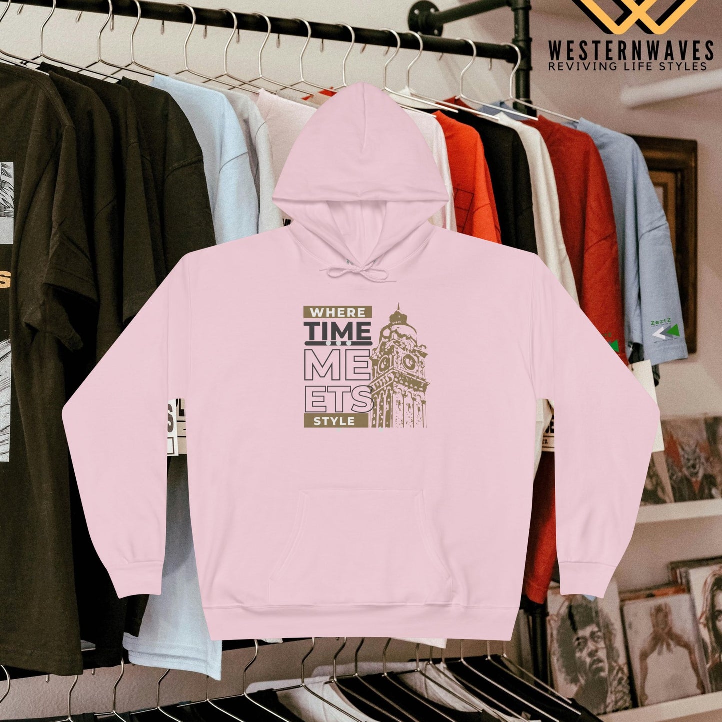 Unisex EcoSmart® Pullover Hoodie Sweatshirt_ N3+ Series USESPOHSS PT2WW001_ Limited Edition Perfect Blend of Comfort, Style, & Sustainability by WesternWaves: