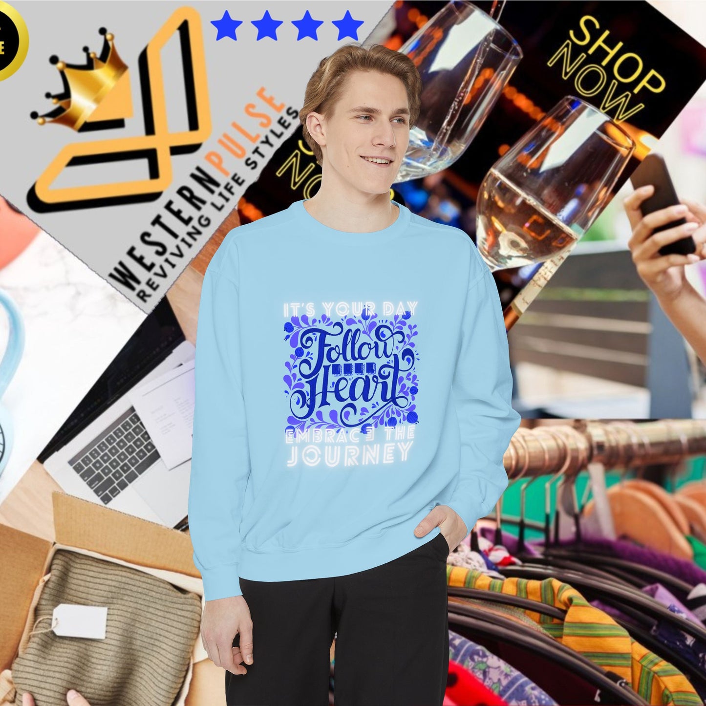 Unisex Garment-Dyed Sweatshirt_ N3+ Series UGDSS PT2WW002_ Limited Edition by WesternWaves_