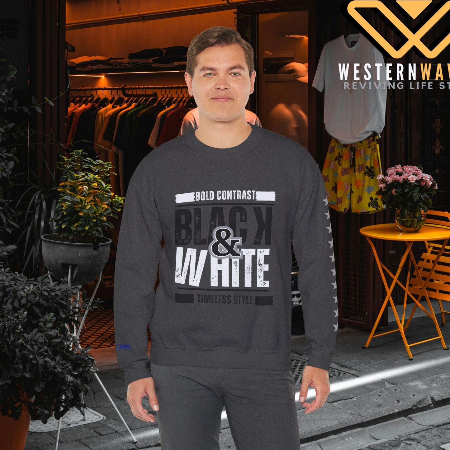 Unisex Heavy Blend™ Crewneck Sweatshirt_ N+ Series UHBCSS PT2WW028_ Limited Edition by WesternWaves: